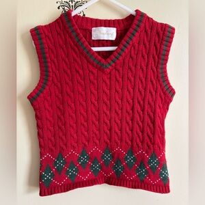 Strasburg Sweater Vest Boys Red size small (6-8) Vintage